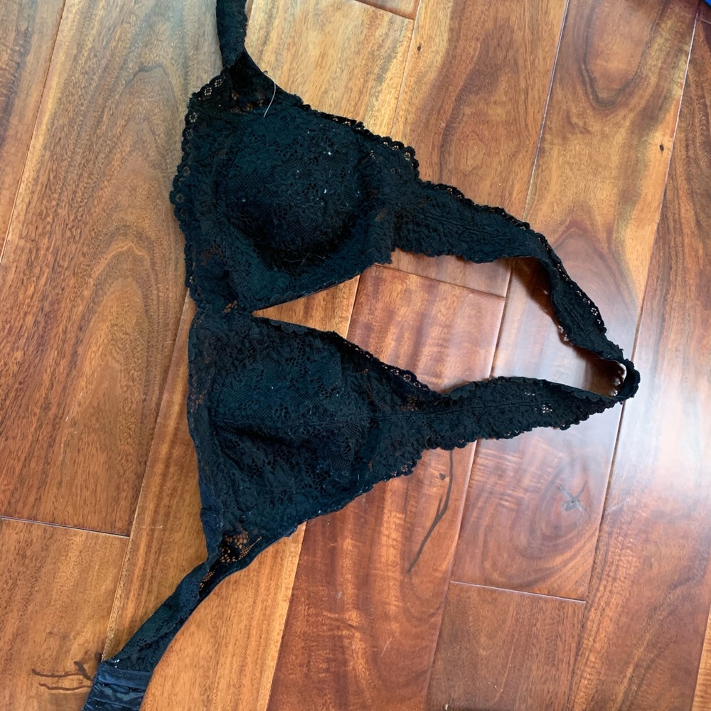 Black halter bralette